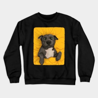 Grey Pittie - illustrated dog portrait Crewneck Sweatshirt